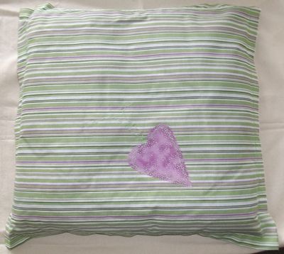 Cama / almofada verde listrado Capa + Almofada